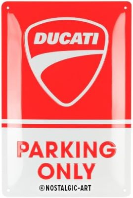 Металлическая пластина Ducati Parking Only, Tin Sign, 20x30, Nostalgic Art