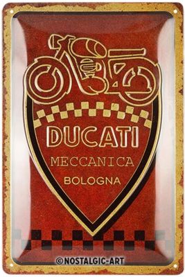 Металлическая пластина Ducati Meccanica Bologna, Tin Sign, 20x30, Nostalgic Art