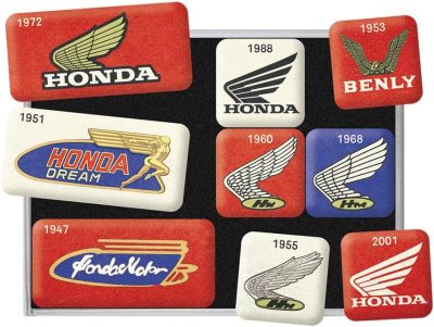 Набор магнитов на холодильник Honda Motorcycles, Fridge Magnets, Nostalgic Art