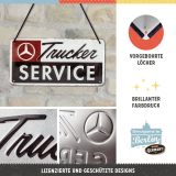 Металлическая пластина с подвесом Mercedes-Benz Trucker Service, Hanging Sign, 10x20, Nostalgic Art, артикул NA28060