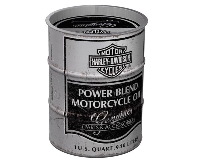 Копилка бочка Harley-Davidson Retro Money Box - Power Blend Oil Barrel, Nostalgic Art