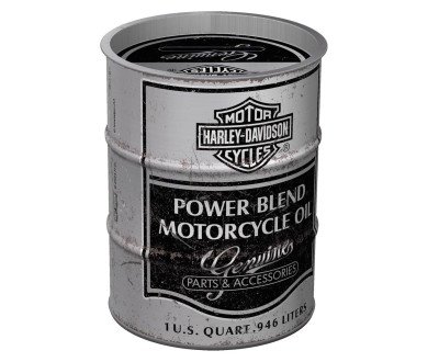 Копилка бочка Harley-Davidson Retro Money Box - Power Blend Oil Barrel, Nostalgic Art