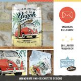 Металлическая открытка Volkswagen At The Beach, Metal Card, 10x14, Nostalgic Art, артикул NA10328