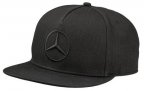 Бейсболка с плоским козырьком Mercedes-Benz Flat Brim Cap, Black, Unisex