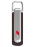 Брелок для ключей Audi Key Ring S, silver/black, red stitching