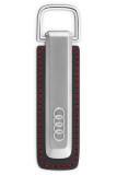 Брелок для ключей Audi Key Ring S, silver/black, red stitching, артикул 3182500200