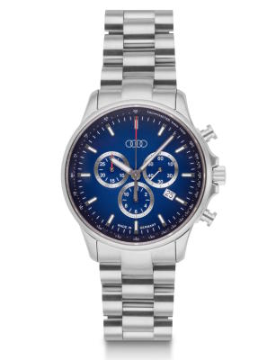 Наручные часы-хронограф Audi Chronograph, Stainless Steel, silver/blue