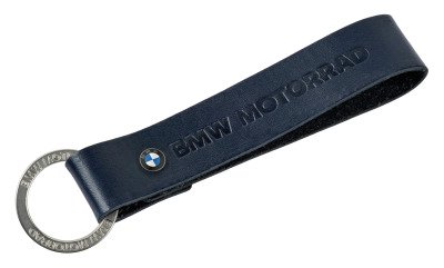 Кожаный брелок BMW Motorrad Leather Keyring, Dark Blue
