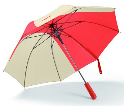 Зонт-трость MINI Car Face Detail Stick Umbrella, rebel red/vibrant silver