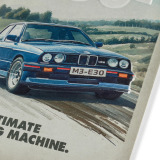 Металлическая пластина BMW M3 E30 Tin Sign, 40 Years Anniversary, Blue, 20x30cm., артикул 80235B81114