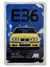 Металлическая пластина BMW M3 E36 Tin Sign, Yellow, 20x30cm.