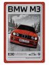 Металлическая пластина BMW M3 E30 Tin Sign, 40 Years Anniversary, Red, 20x30cm.