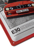 Металлическая пластина BMW M3 E30 Tin Sign, 40 Years Anniversary, Red, 20x30cm., артикул 80235BA3DB9