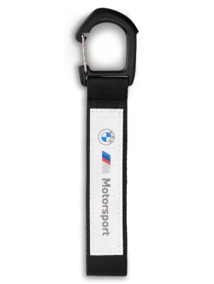 Брелок для ключей, с карабином BMW M Motorsport Carabiner Key Ring, black/white
