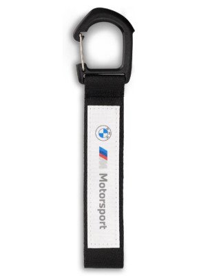 Брелок для ключей, с карабином BMW M Motorsport Carabiner Key Ring, black/white