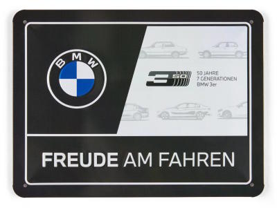Металлическая пластина BMW 3 Series, 50 Years Anniversary Metal Sign, 15x20cm.