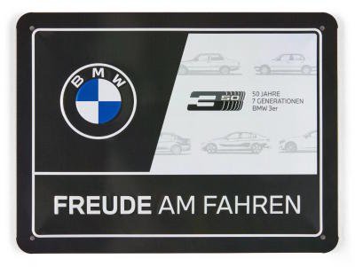 Металлическая пластина BMW 3 Series, 50 Years Anniversary Metal Sign, 15x20cm.