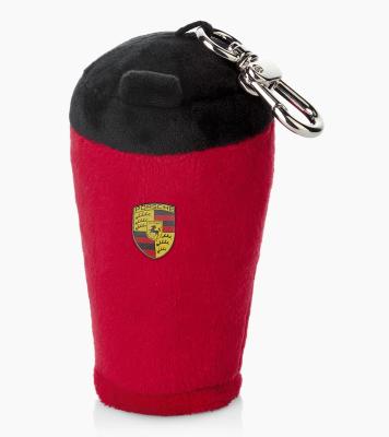 Плюшевый брелок для ключей Porsche Plush Thermal Mug Key Keyring, Red/Black
